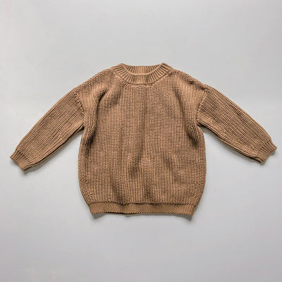 Cotton Chunky Knit Sweater - Caramel