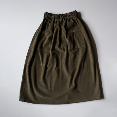 Womens Cotton Corduroy Skirt - Olive