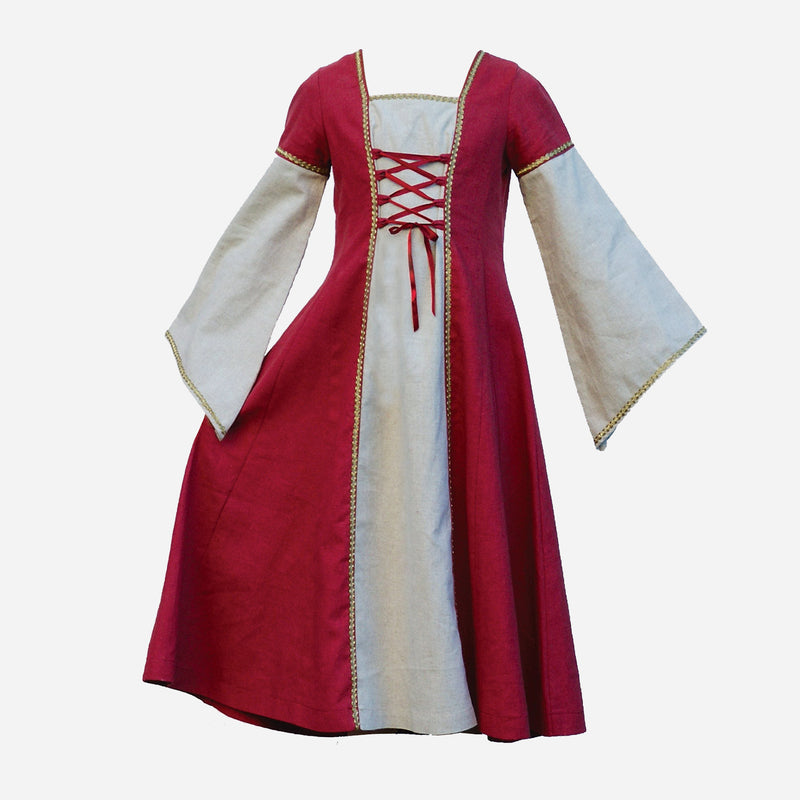 Cotton Medieval Dress - Red