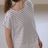 Women's Cotton Chérie Tee - White/Navy
