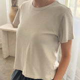 Women's Cotton Little Boy Tee - Rice
