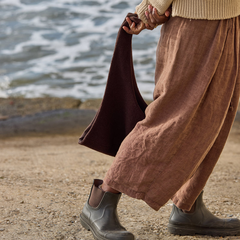 Women's Waxed Cotton/Boiled Wool Reversible Scout Hood - Cinnamon