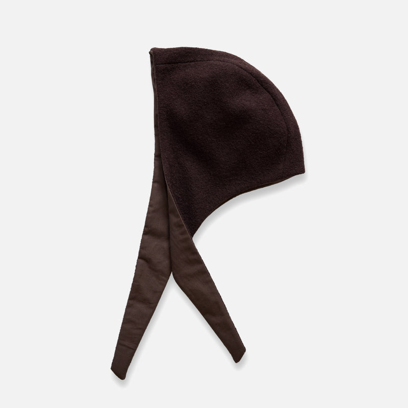 Women's Waxed Cotton/Boiled Wool Reversible Scout Hood - Cinnamon