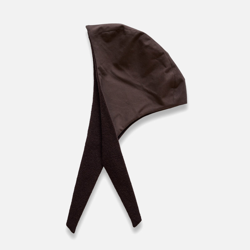 Women's Waxed Cotton/Boiled Wool Reversible Scout Hood - Cinnamon