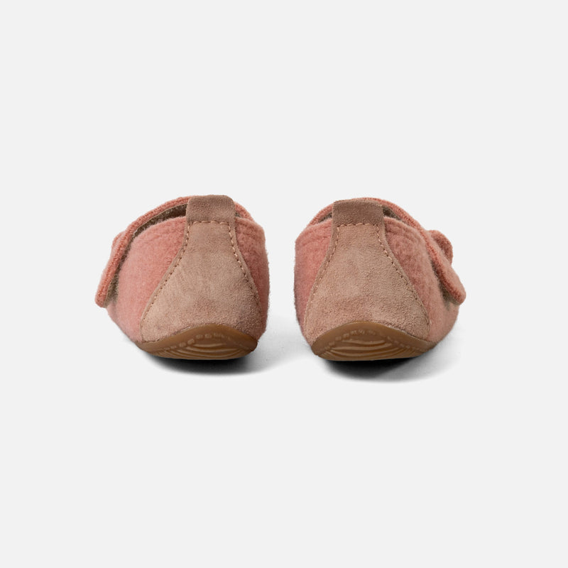 Boiled Wool Ballerina Slipper Shoe - Peach Kitten