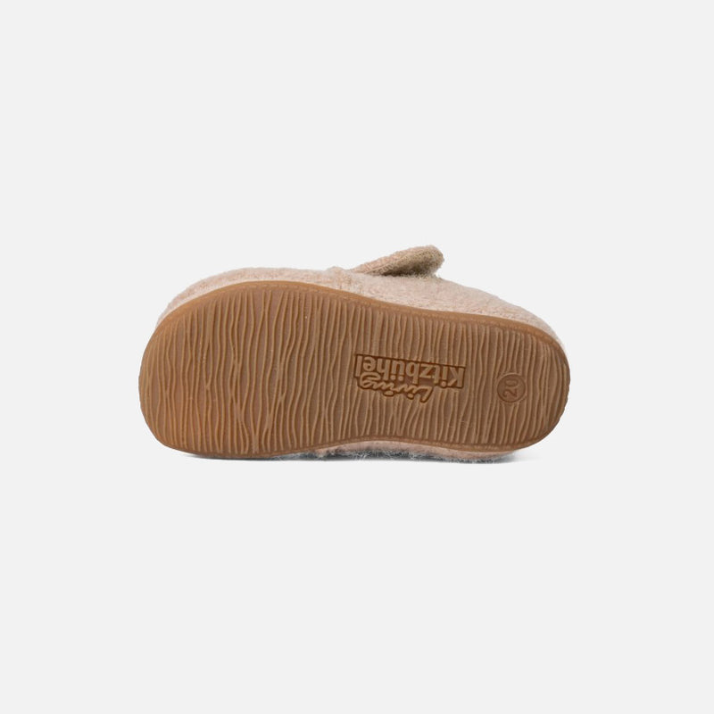 Boiled Wool Bambi Slipper Shoe - Light Angora