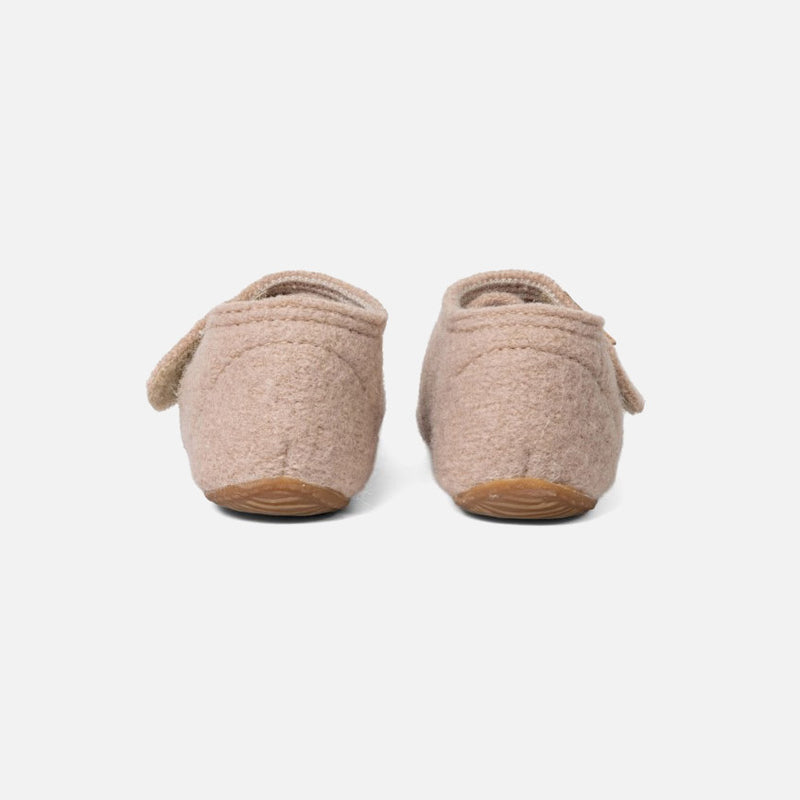 Boiled Wool Bambi Slipper Shoe - Light Angora