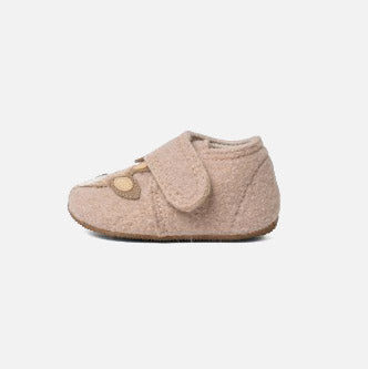Boiled Wool Bambi Slipper Shoe - Light Angora