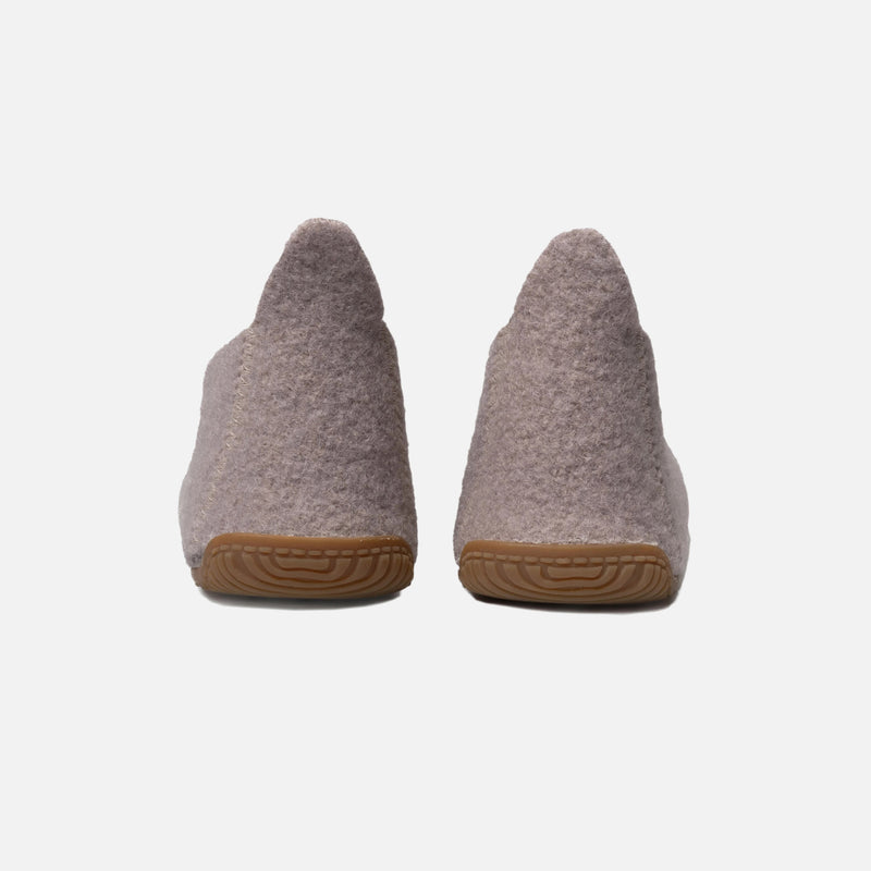 Adult’s Boiled Wool Swiss Cross Slipper Shoe - Clay