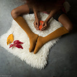 Adults Weaver Knee High Socks - Wool - Ochre