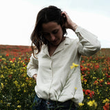 Women's Cotton Datte Blouse - Egret