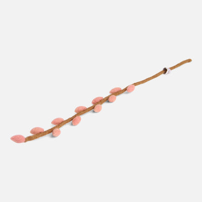 Handmade Felted Wool Willow Branch - Dusty Red