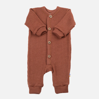 Baby & Kids Merino Wool Heavy Rib Pyjamas/Romper - Acorn