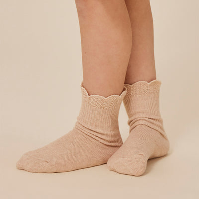 Baby & Kids Cotton Frill Socks - Optic White/Sand/Brown - Set of 3
