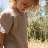 Baby & Kids Cotton Olive SS Shirt - Cashmere Colour