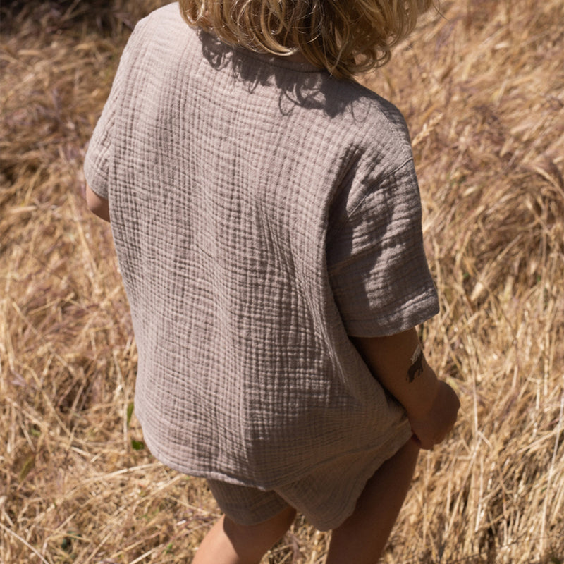 Baby & Kids Cotton Olive Shorts - Cashmere Colour