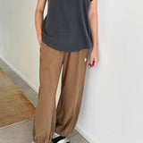 Womens Cotton Balloon Pants - Tobacco