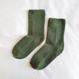 Womens Cotton Terry Cloud Socks - Forest