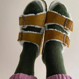 Womens Cotton Terry Cloud Socks - Forest