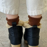 Womens Cotton Terry Cloud Socks - Sepia