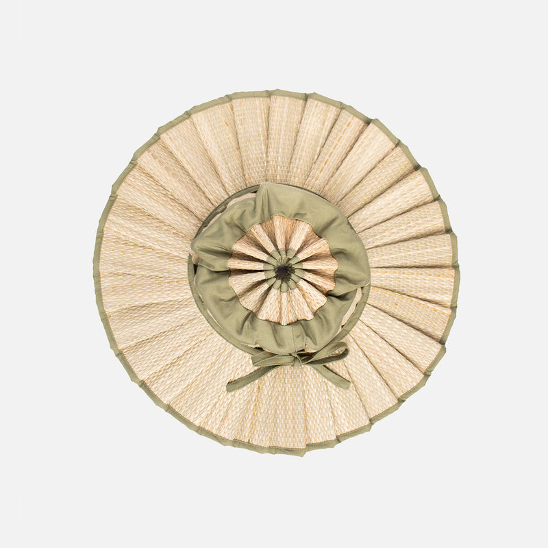Baby & Kids Hand Woven Natural Grass Capri Hat - Olive Grove