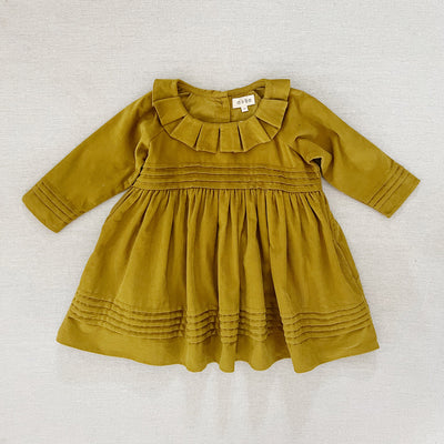 Baby & Kids Cotton Corduroy Drew Layered Collar Dress - Olive