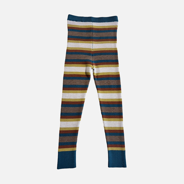 Baby & Kids Merino Wool Sylfaen Skinny Rib Leggings - Azurite Blue