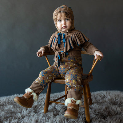 Baby & Kids Merino Wool Sylfaen Skinny Rib Top - Pecan
