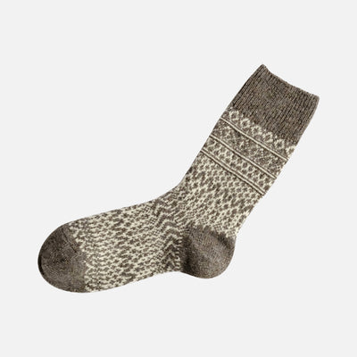 Silk Cotton Ribbed Socks - Beige