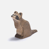 Handcrafted Wooden Sitting Raccoon