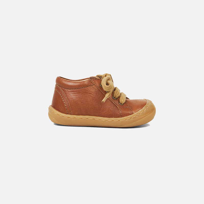 Toddler Leather Lace Shoes - Cognac