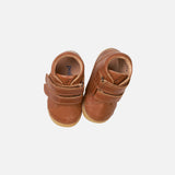 Toddler Leather Velcro Shoes - Cognac