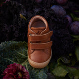 Toddler Leather Velcro Shoes - Cognac