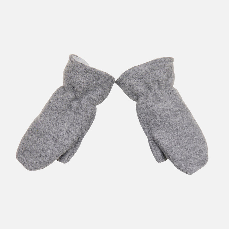 Boiled Wool Mittens with Wool/Silk Lining - Grey