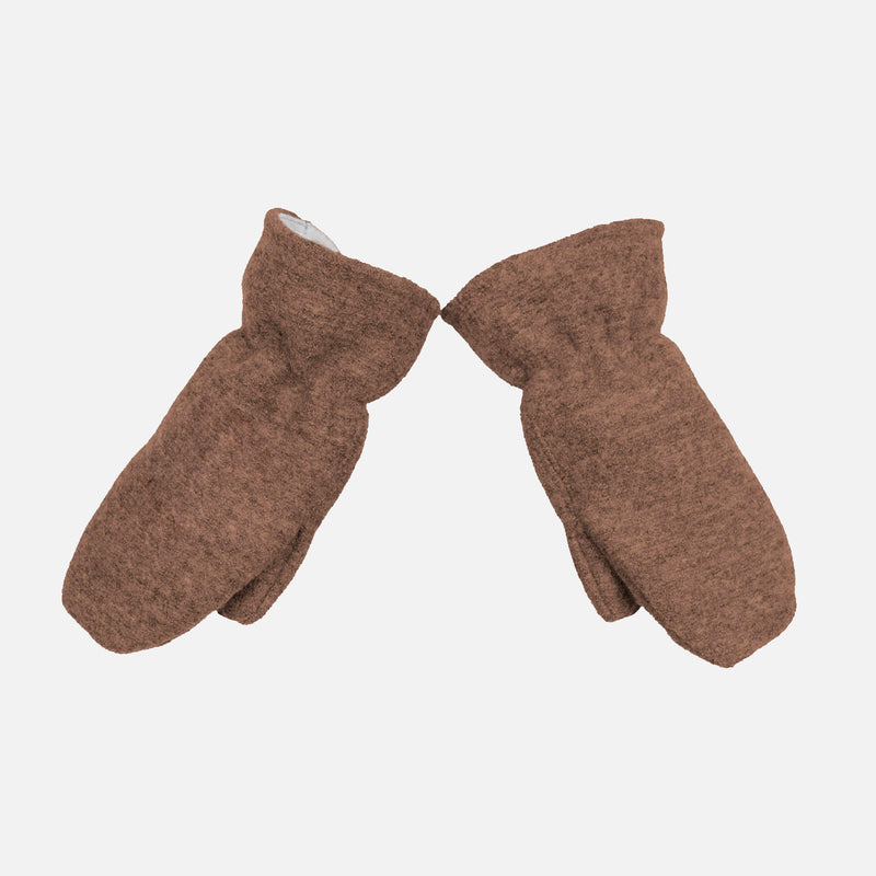 Boiled Wool Mittens with Wool/Silk Lining - Hazelnut