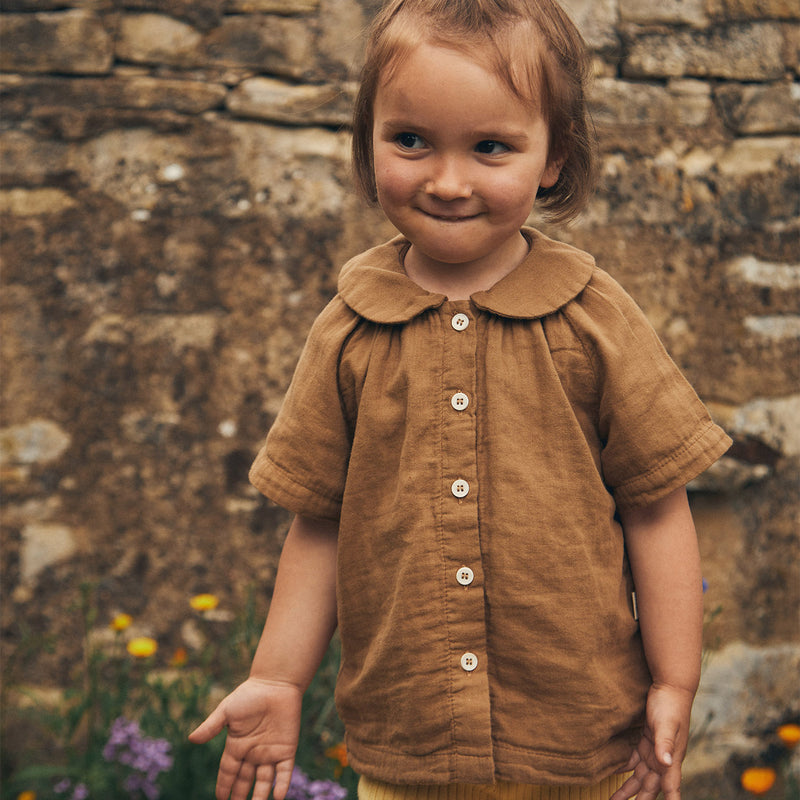 Cotton Ancolie Blouse - Toffee