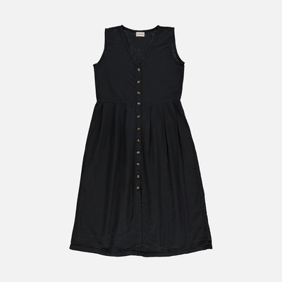 Womens Cotton Paquerette Dress - Pirate Black