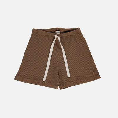 Womens Cotton Ribbed Hortensia Shorts - Toffee