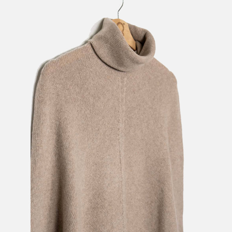 Women's Recycled Cashmere Elisabetta Poncho - Beige Sabia