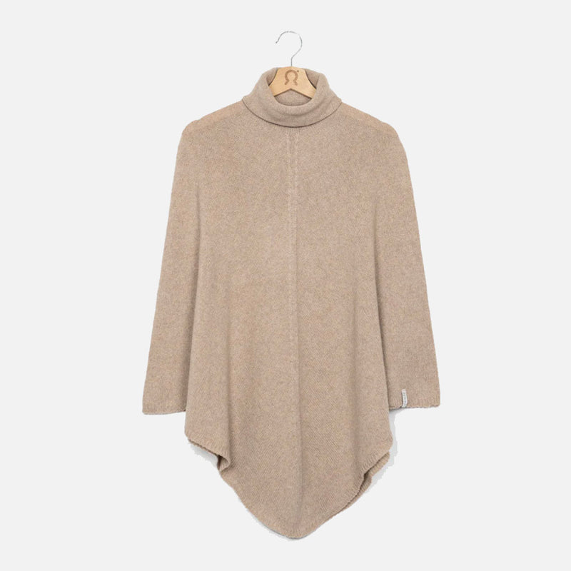 Women's Recycled Cashmere Elisabetta Poncho - Beige Sabia
