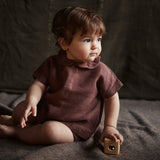 Alder Baby Tunic Top - Linen - Damson