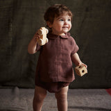 Alder Baby Tunic Top - Linen - Damson