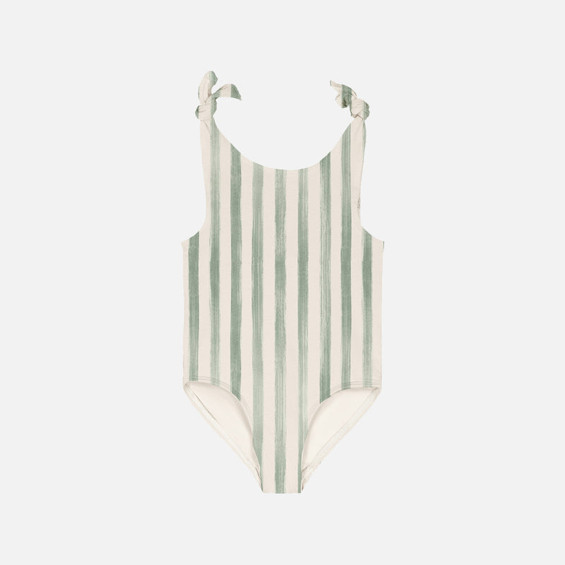 Cotton Roberta Swimsuit - Green Stripes