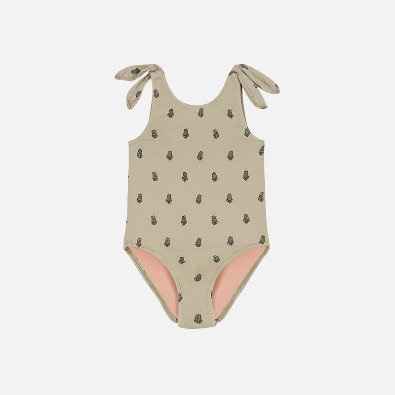 Cotton Roberta Swimsuit - Sage/Lavender