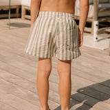 Cotton Chico Swim Shorts - Green Stripes