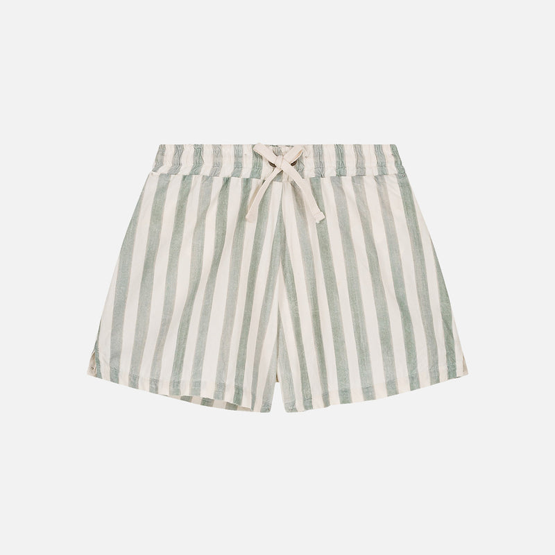 Cotton Chico Swim Shorts - Green Stripes