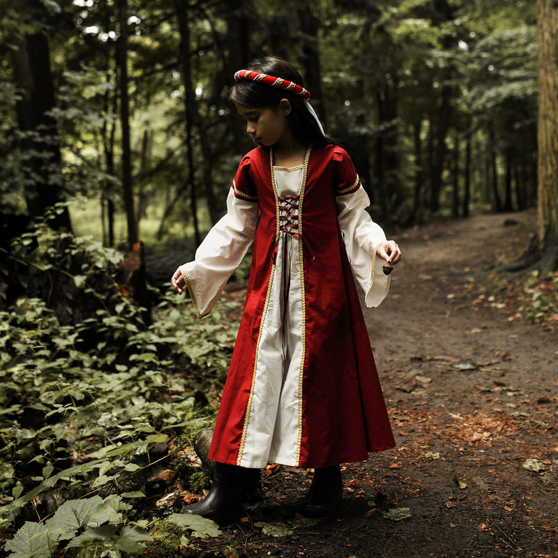 Cotton Medieval Dress - Red MamaOwl Cotton Medieval Dress - Red MamaOwl
