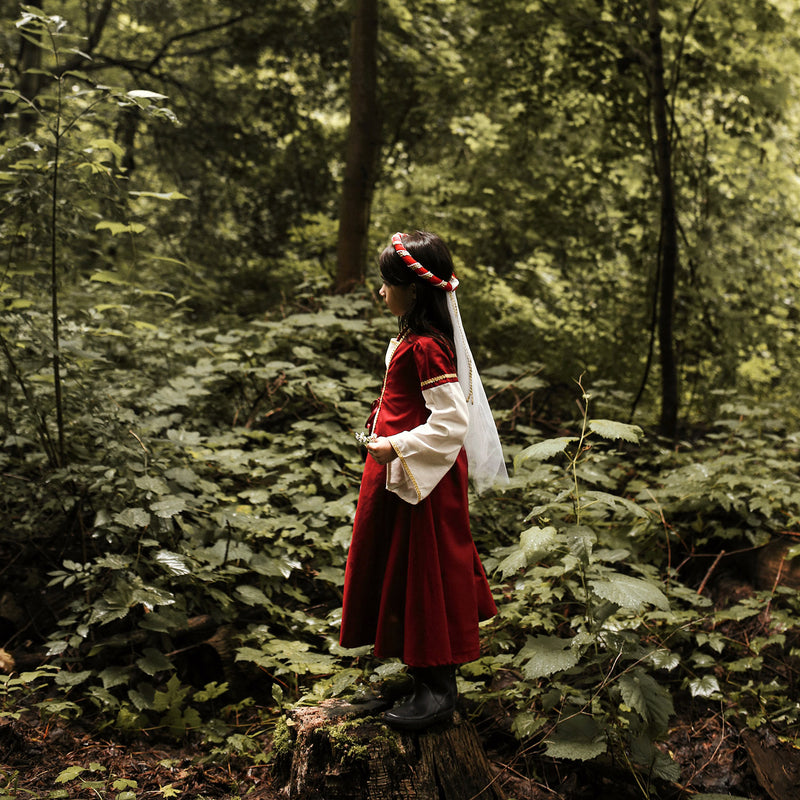 Cotton Medieval Dress - Red