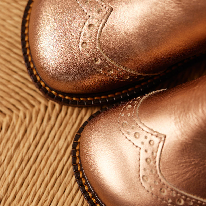 Toddlers & Kids Chelsea Boot With Brogue Detail - Bronze Metallic