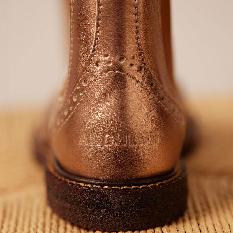 Toddlers & Kids Chelsea Boot With Brogue Detail - Bronze Metallic